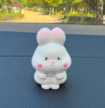 Set of 6 Cute Rabbits Car Dashboard Accessory | Little Bunny Car Ornament | Unique Car Accessory Gift | Car Charm | New Car Gift