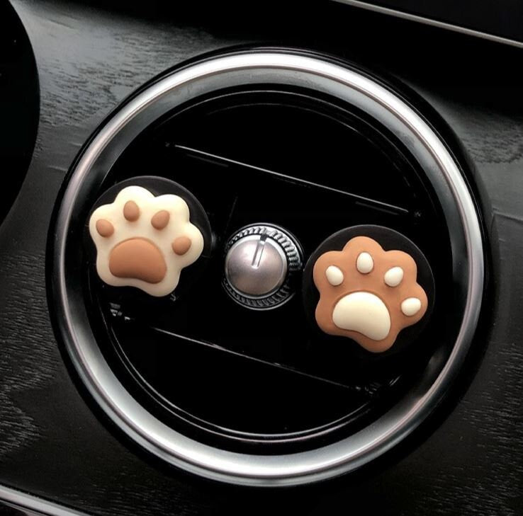 Set of 2 Cute Chocolate Bears and Flower Air Vent Clip | Air Freshener Clip | Cute Car Accessories | New Car Gift