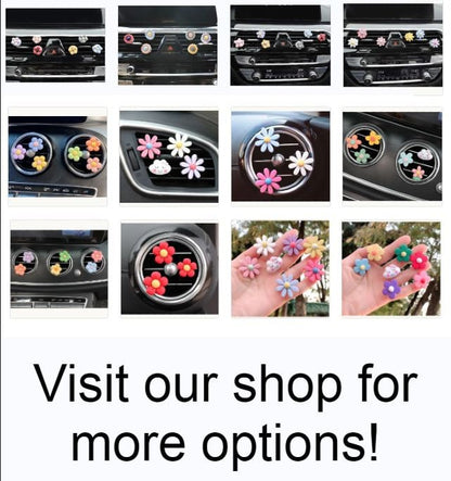 Set of 3 Cute Daisy Flower Air Vent Clip | Air Freshener Clip | Car Flower Accessories | Cute Car Accessories | New Car Gift