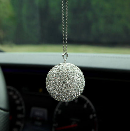 Cute Crystal Rhinestone Hanging Disco Ball | Rear View Mirror Charms | Bling Car Accessories | Cute Car Accessory | New Car Gift