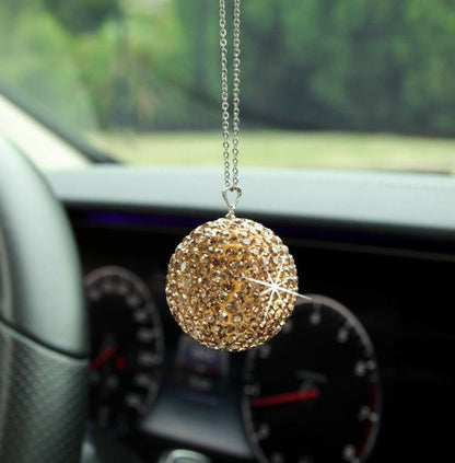 Cute Crystal Rhinestone Hanging Disco Ball | Rear View Mirror Charms | Bling Car Accessories | Cute Car Accessory | New Car Gift