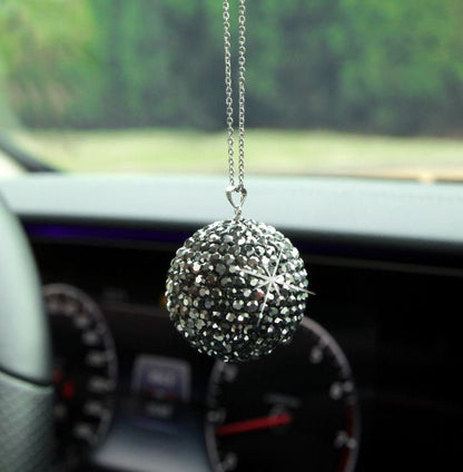 Cute Crystal Rhinestone Hanging Disco Ball | Rear View Mirror Charms | Bling Car Accessories | Cute Car Accessory | New Car Gift