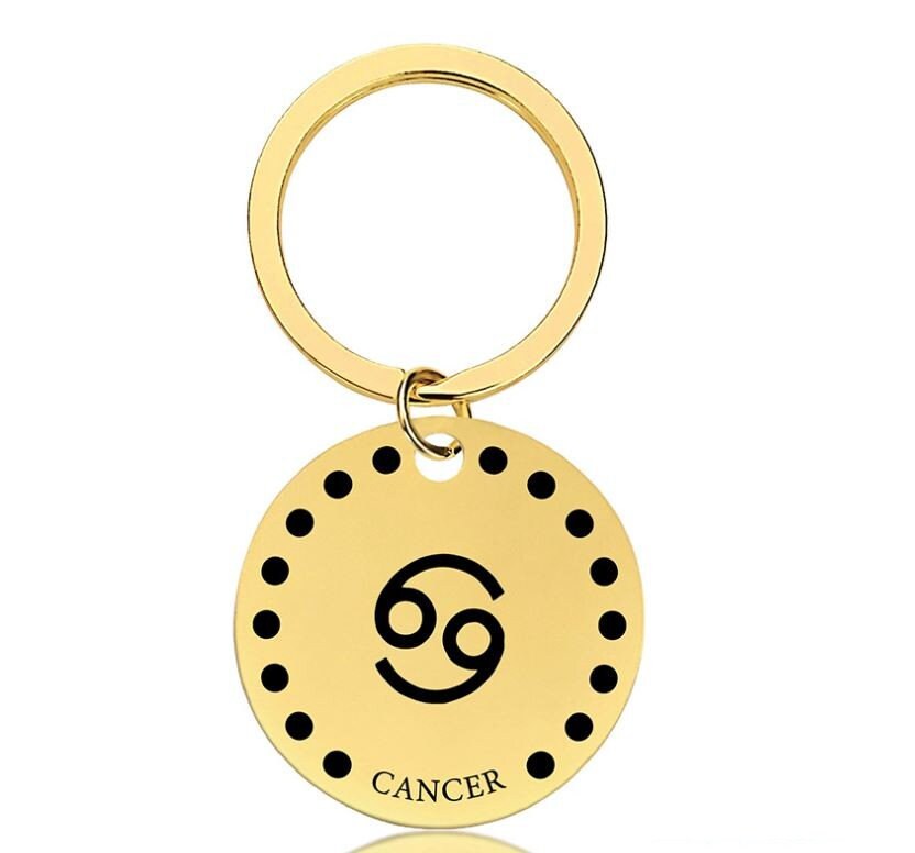 Cute Simple Cancer Zodiac Keychain Keyring | Horoscope Accessory | Unique Car Accessory Gift for Her | Car Charm | New Car Gift