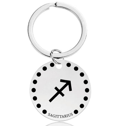 Cute Simple Sagittarius Zodiac Keychain Keyring | Horoscope Accessory | Unique Car Accessory Gift for Her | Car Charm | New Car Gift