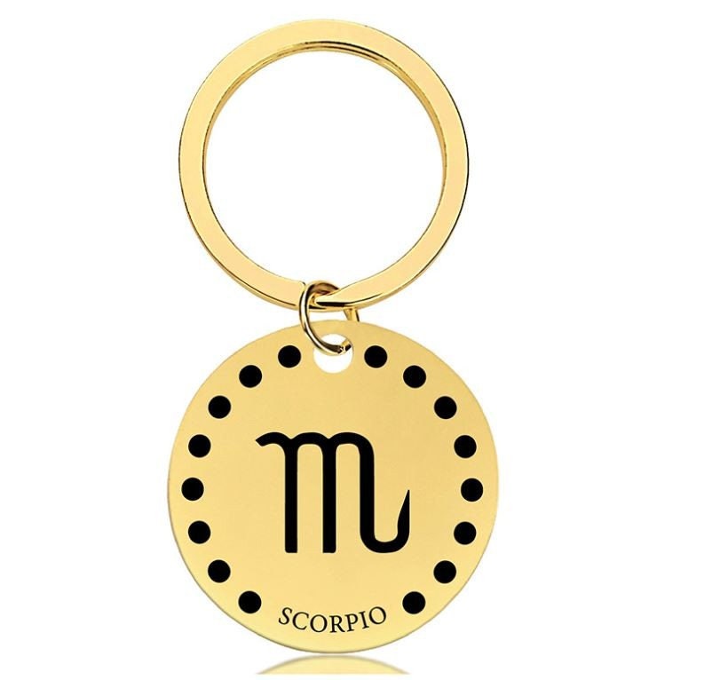 Cute Simple Scorpio Zodiac Keychain Keyring | Horoscope Accessory | Unique Car Accessory Gift for Her | Car Charm | New Car Gift