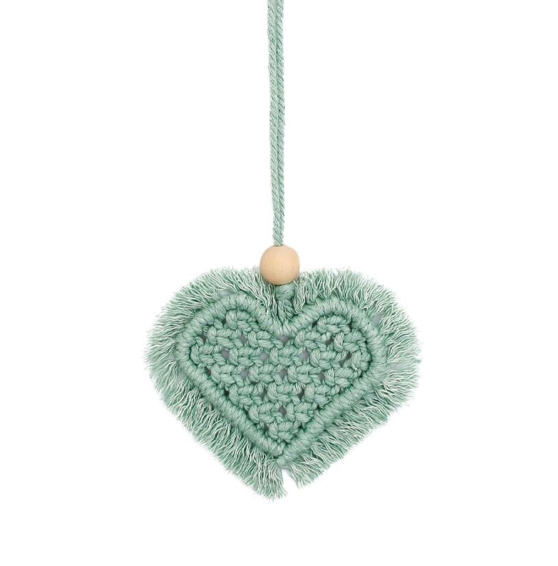 Cute Macrame Heart | Rear View Mirror Accessories | Boho Car Ornament | Cute Car Mirror Decor | New Car Gift