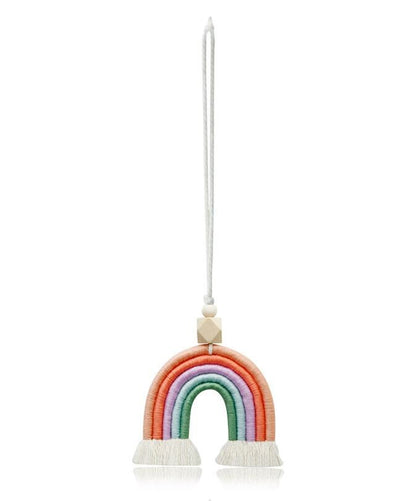 Handmade Boho Macrame Rainbow Car Charm for Rear View Mirror | Rainbow Accessories | Pride Car Ornament | Car Decor | New Car Gift