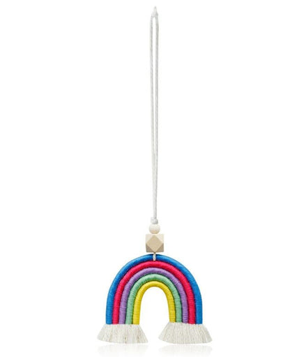 Handmade Boho Macrame Rainbow Car Charm for Rear View Mirror | Rainbow Accessories | Pride Car Ornament | Car Decor | New Car Gift