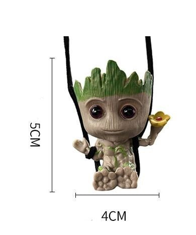Swinging Cute Baby Tree Hero Rear View Mirror | Action Hero Car Ornament | Unique Movie Car Accessory Gift | New Car Gift