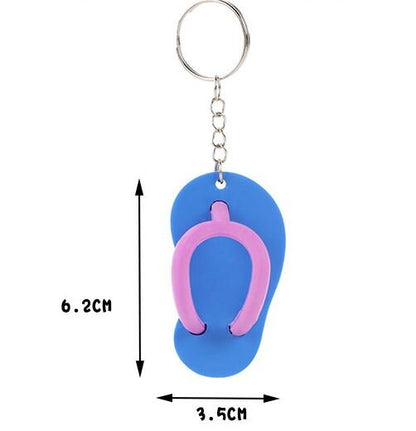 Cute Mini 3D Beach Flip Flop Sandals Keychain | Aesthetic Keychain Ring | Unique Car Accessory Gift for Her | Car Charm | New Car Gift