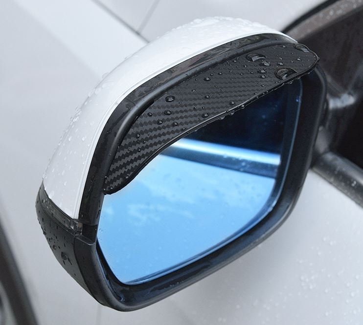 Set of 2 Simple Carbon Fiber Car Side View Mirror Visor | Side View Mirror Rain Blocker Visor | Unique Car Accessories | New Car Gift