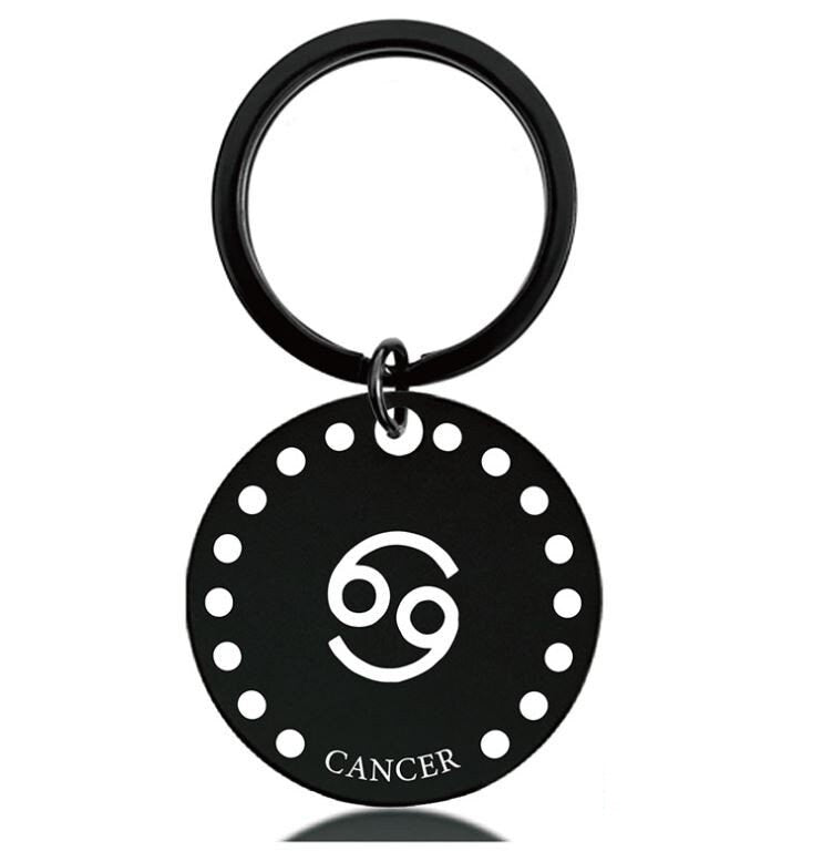 Cute Simple Cancer Zodiac Keychain Keyring | Horoscope Accessory | Unique Car Accessory Gift for Her | Car Charm | New Car Gift