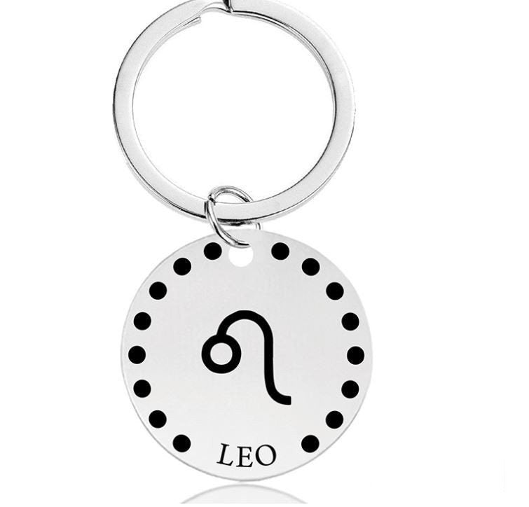Cute Simple Leo Zodiac Keychain Keyring | Horoscope Accessory | Unique Car Accessory Gift for Her | Car Charm | New Car Gift