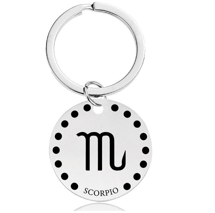 Cute Simple Scorpio Zodiac Keychain Keyring | Horoscope Accessory | Unique Car Accessory Gift for Her | Car Charm | New Car Gift