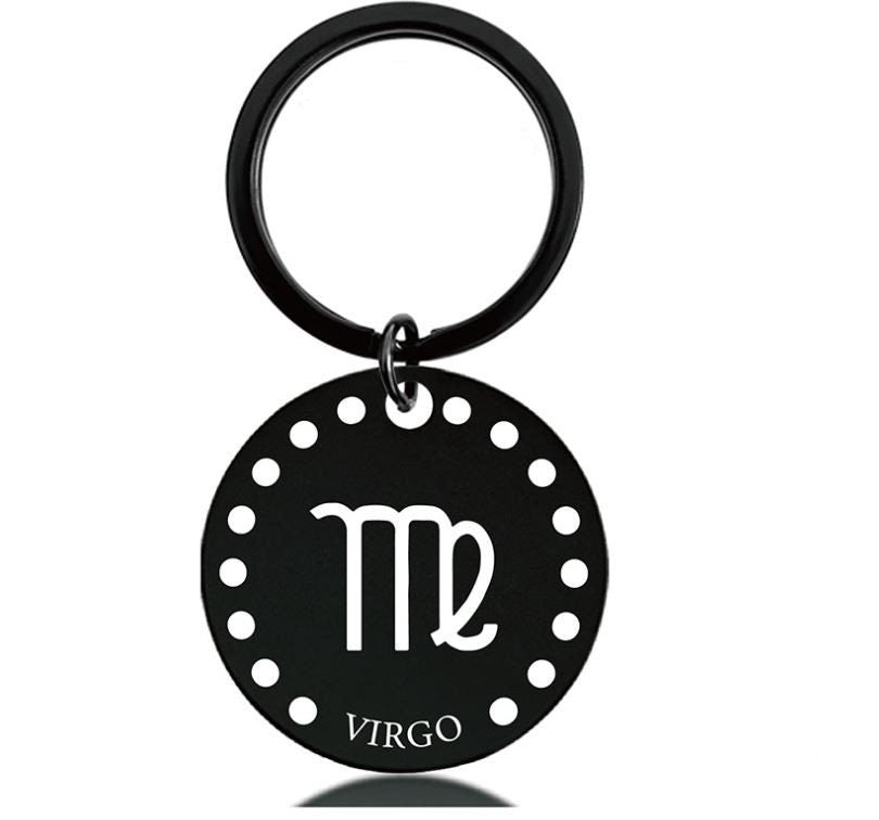 Cute Simple Virgo Zodiac Keychain Keyring | Horoscope Accessory | Unique Car Accessory Gift for Her | Car Charm | New Car Gift