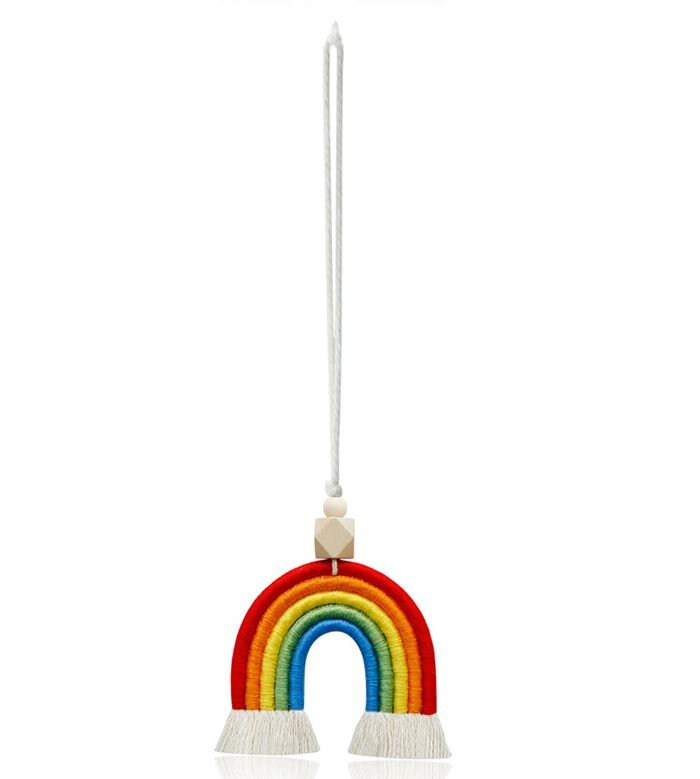 Handmade Boho Macrame Rainbow Car Charm for Rear View Mirror | Rainbow Accessories | Pride Car Ornament | Car Decor | New Car Gift