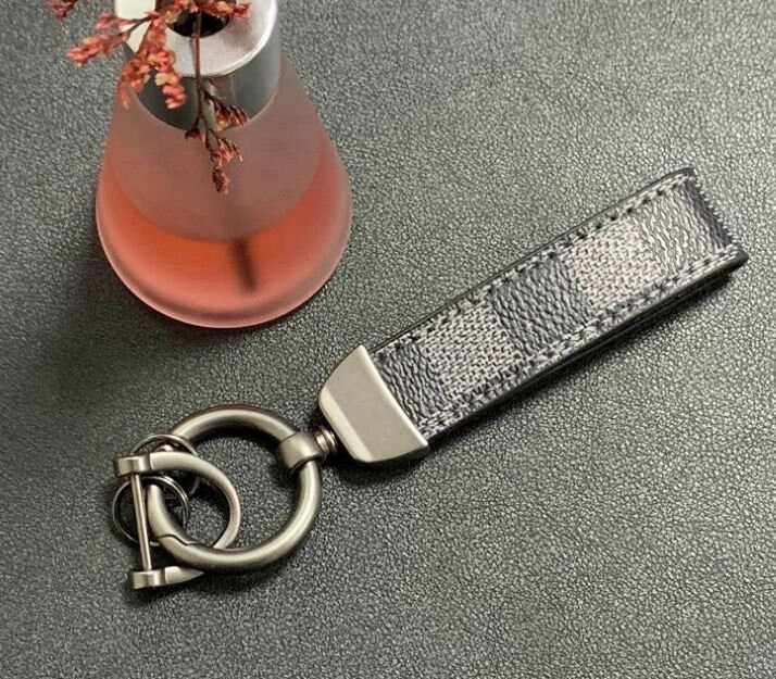 Cute Designer Checkerboard Leather Keychain | Luxury Keychains | Unique Car Accessory Gift for Her | Aesthetic Car Charm | Father's Day Gift
