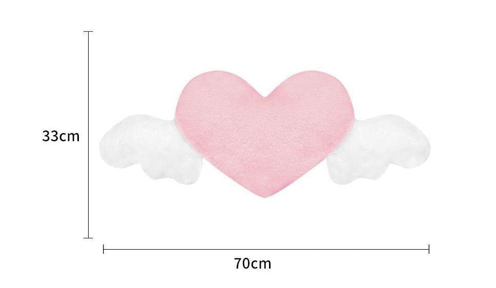 Plush Heart Wing Headrest and Seat Pillow | Car Neck Pillow | Car Seat Back Pillow | Lumbar Support | Cute Car Accessories | New Car Gift