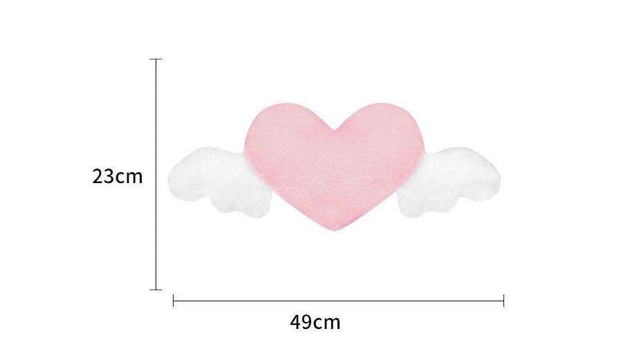 Plush Heart Wing Headrest and Seat Pillow | Car Neck Pillow | Car Seat Back Pillow | Lumbar Support | Cute Car Accessories | New Car Gift