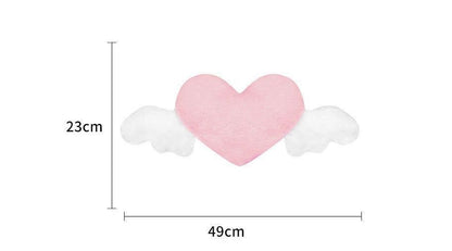 Plush Heart Wing Headrest and Seat Pillow | Car Neck Pillow | Car Seat Back Pillow | Lumbar Support | Cute Car Accessories | New Car Gift