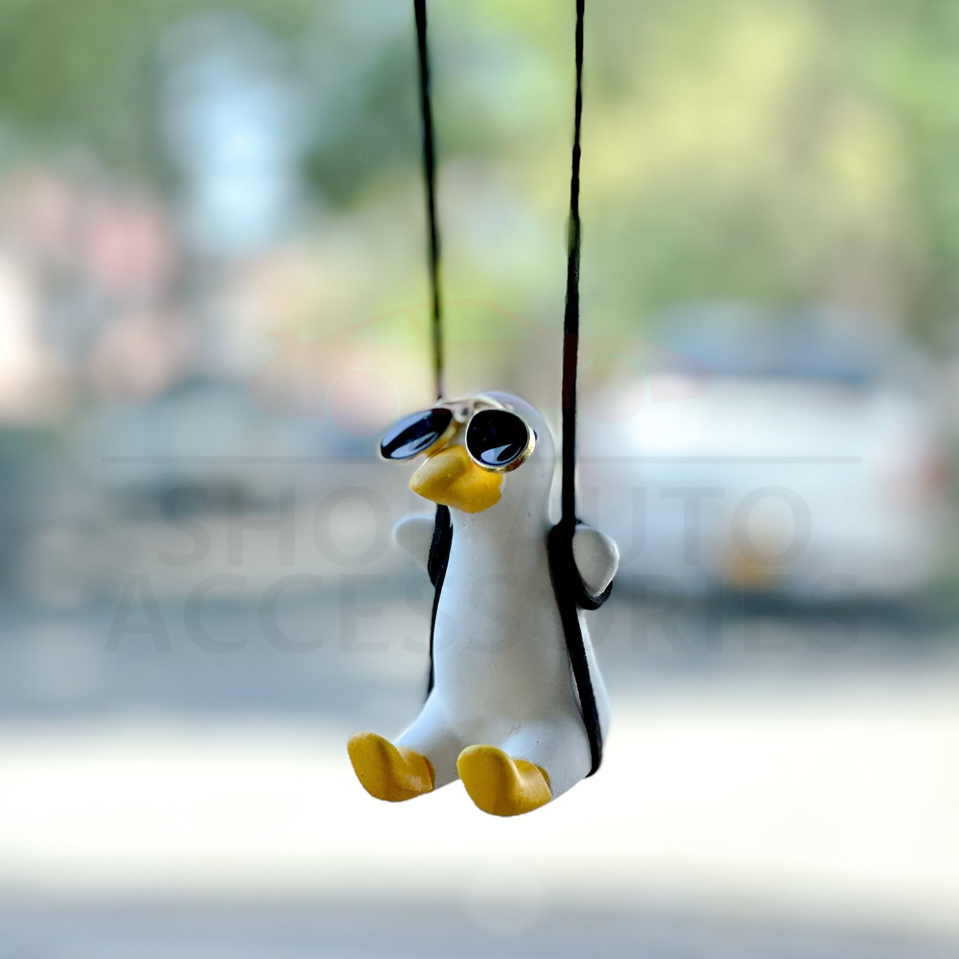 Cute Swinging Duck Car Rear View Mirror Hanging Accessory | Little Duck Car Ornament | Unique Car Accessory Gift | New Car Gift