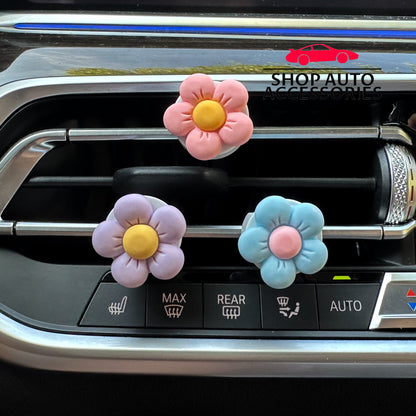 Set of 6 Cute Colorful Daisy Flower Air Vent Clip | Air Freshener Clip | Car Flower Accessories | Cute Car Accessories | New Car Gift