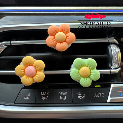 Set of 6 Cute Colorful Daisy Flower Air Vent Clip | Air Freshener Clip | Car Flower Accessories | Cute Car Accessories | New Car Gift