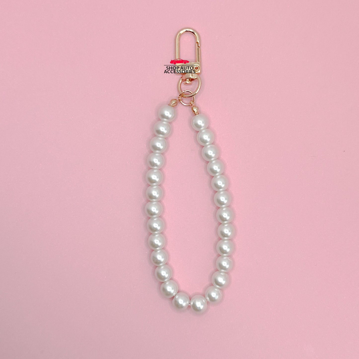 Cute Simple Pearl Keychain Lanyard with Charms | Crochet Accessory | Unique Car Accessory Gift for Her | Car Charm | New Car Gift