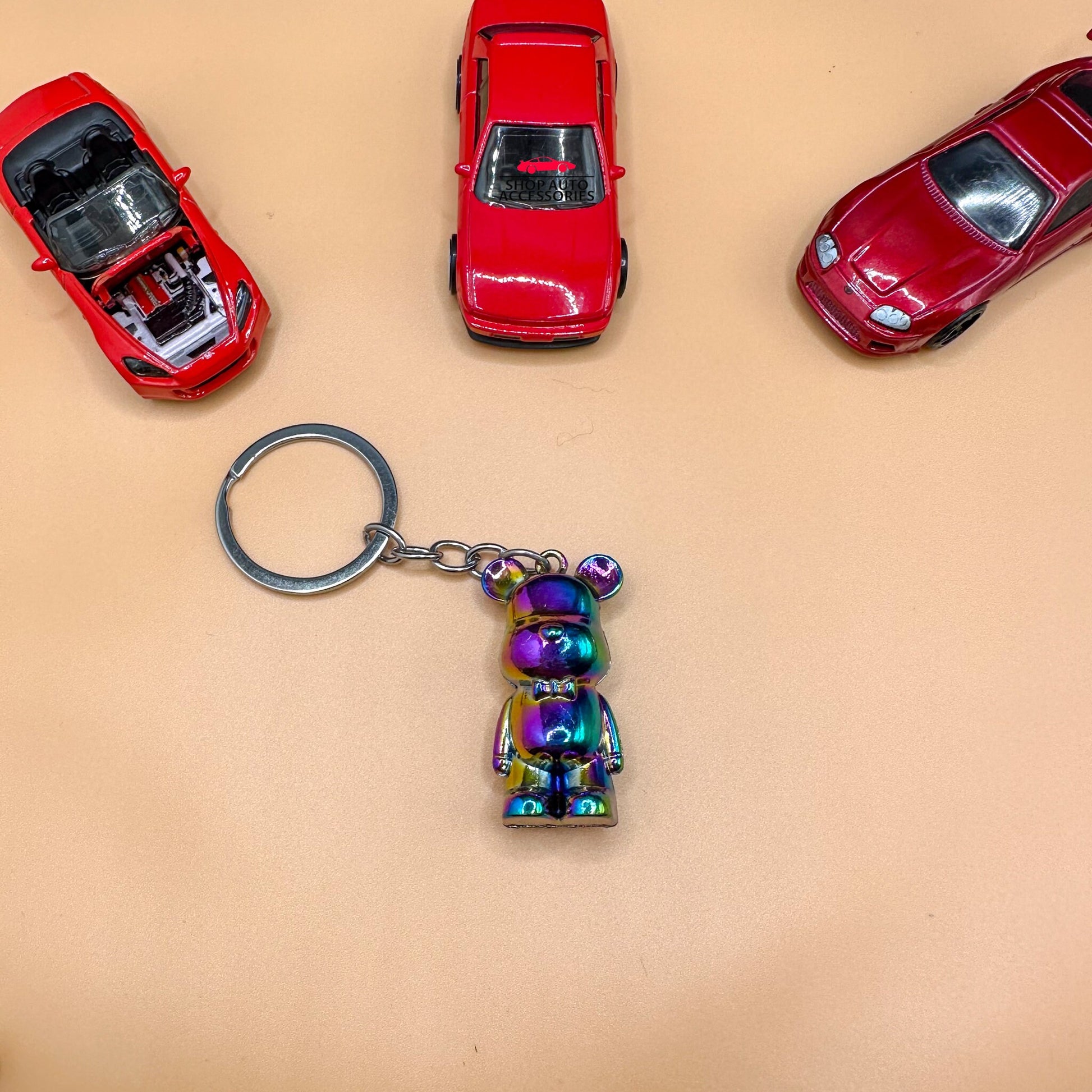 Hypebeast Streetwear Style Bear Keychain | Car Guy Gift | Boyfriend Gift | Car Accessory | Keychain Accessory for Him | New Car Gift