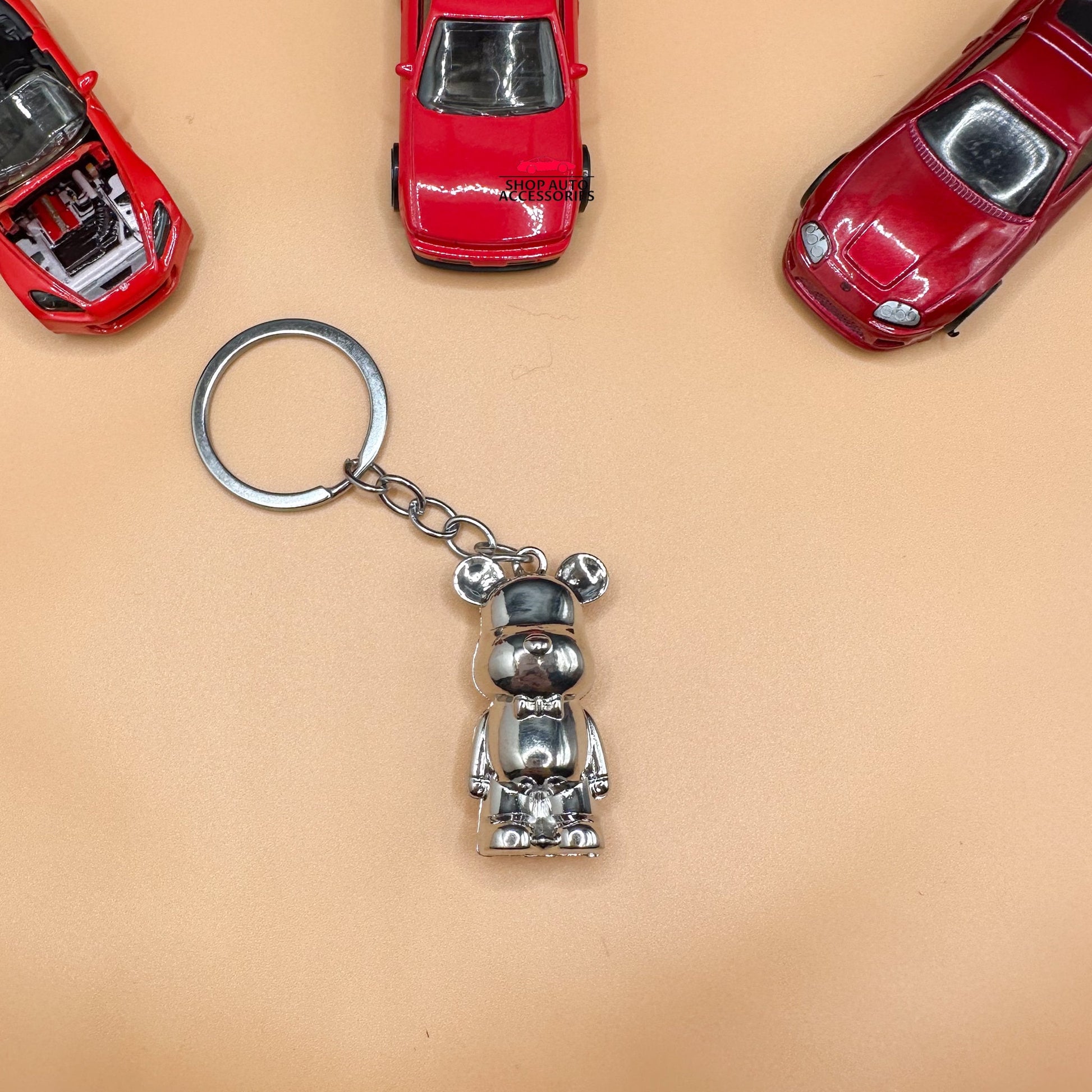 Hypebeast Streetwear Style Bear Keychain | Car Guy Gift | Boyfriend Gift | Car Accessory | Keychain Accessory for Him | New Car Gift