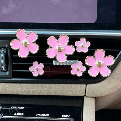 Set of 6 Cute Daisy Flower Air Vent Clips | Car Interior Decor | Car Flower Accessories | Cute Air Fresheners | New Car Gift