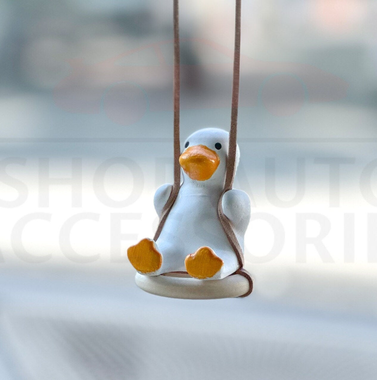 Cute Swinging Sunglass Duck Car Rear View Mirror Hanging Accessory | Little Duck Car Swing Ornament | Car Charm | New Car Gift