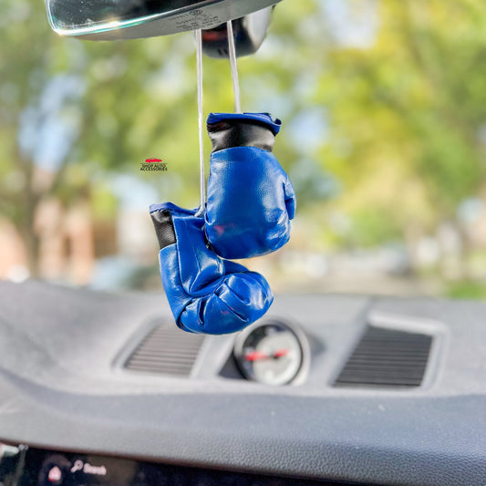 Set of 2 Mini Hanging Boxing Glove Rear View Mirror | Cool Car Accessories | Car Ornament | Boxing Car Decor | New Car Gift