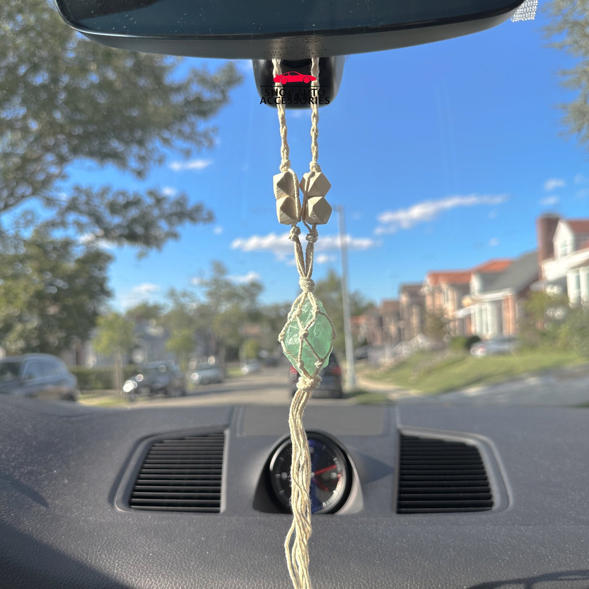 Cute Raw Crystal Charm Rear View Mirror Hanger | Raw Natural Gem Stone | Rear View Mirror Accessories | Car Ornament | New Car Gift