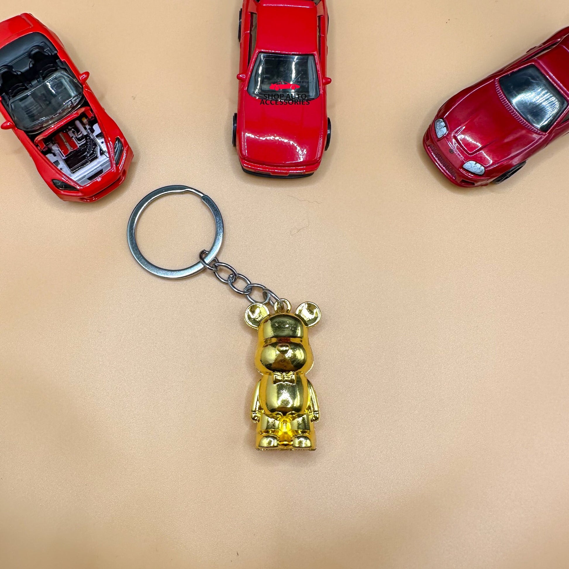 Hypebeast Streetwear Style Bear Keychain | Car Guy Gift | Boyfriend Gift | Car Accessory | Keychain Accessory for Him | New Car Gift