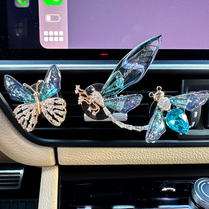 Set of 3 Cute Crystal Insects Air Vent Clip | Air Freshener Clip | Bling Car Accessories | Cute Car Accessory | New Car Gift