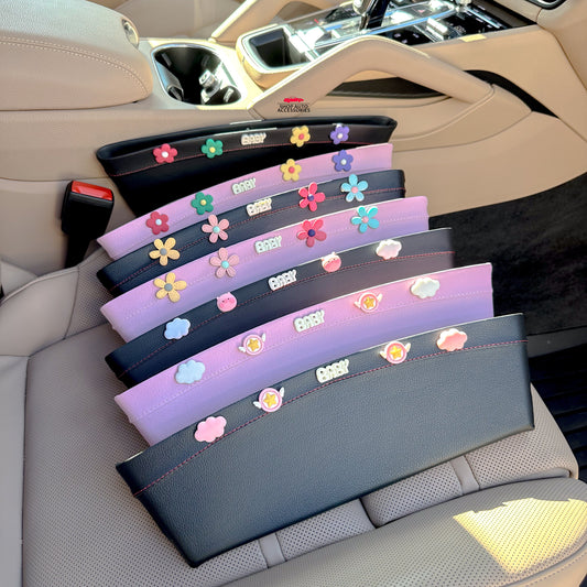 Cute Flower Car Seat Gap Filler Organized Storage Box | Car Interior Decor | Car Organizers | Car Phone Holder | New Car Gift