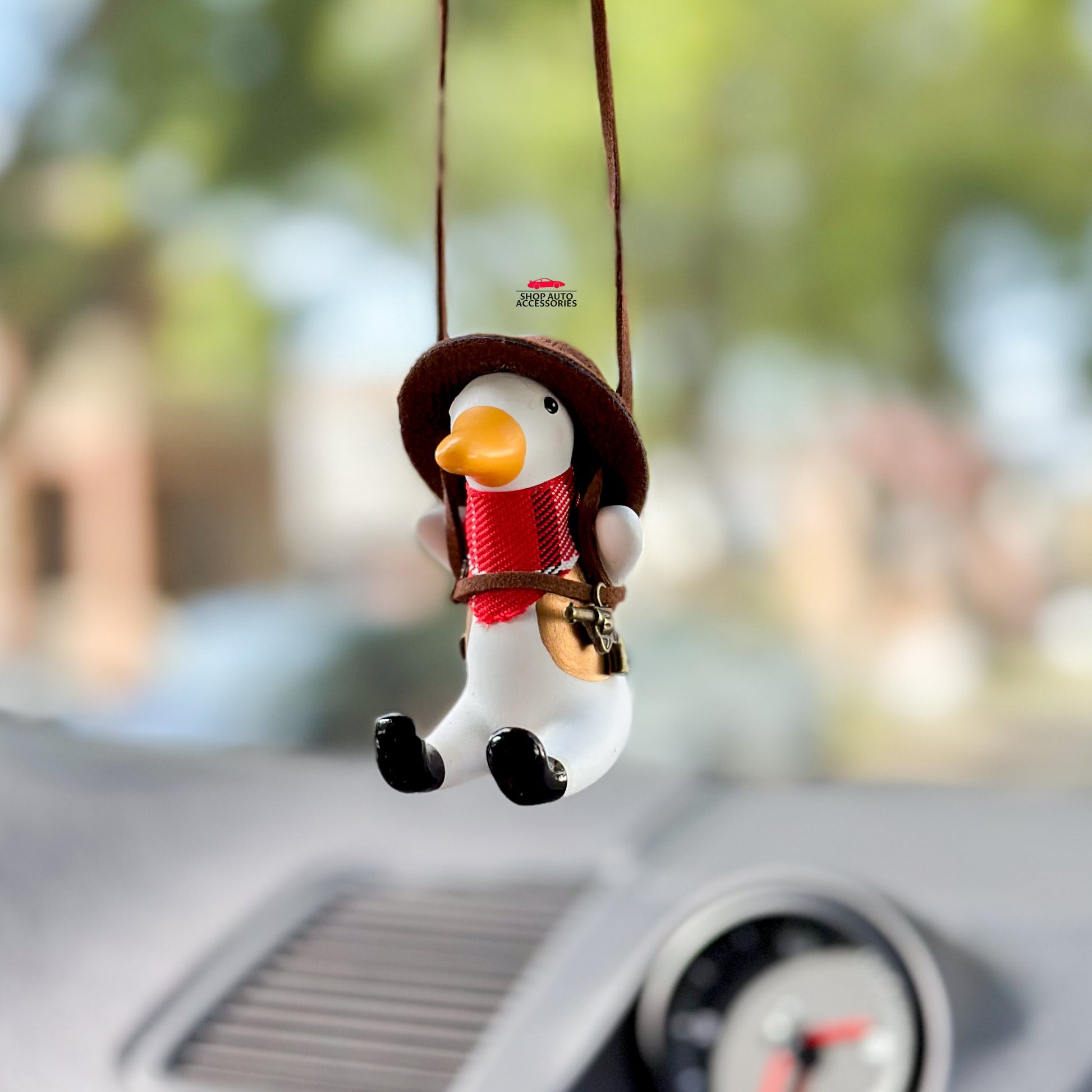 Cute Fancy Duck Car Rear View Mirror Hanging Accessory | Little Duck Car Swing Ornament | Unique Car Accessory Gifts | New Car Gift