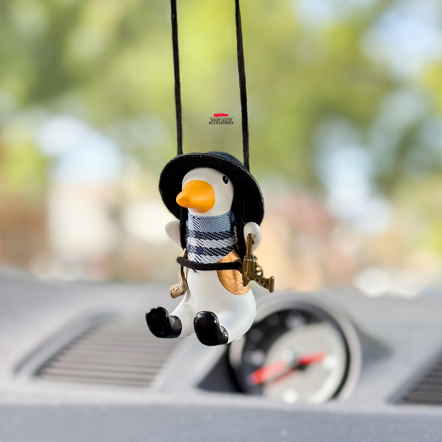 Cute Fancy Duck Car Rear View Mirror Hanging Accessory | Little Duck Car Swing Ornament | Unique Car Accessory Gifts | New Car Gift