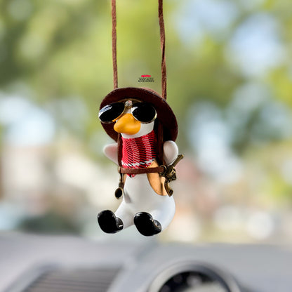 Cute Fancy Duck Car Rear View Mirror Hanging Accessories | Little Duck Car Swing Ornament | Unique Car Accessory Gift | New Car Gift