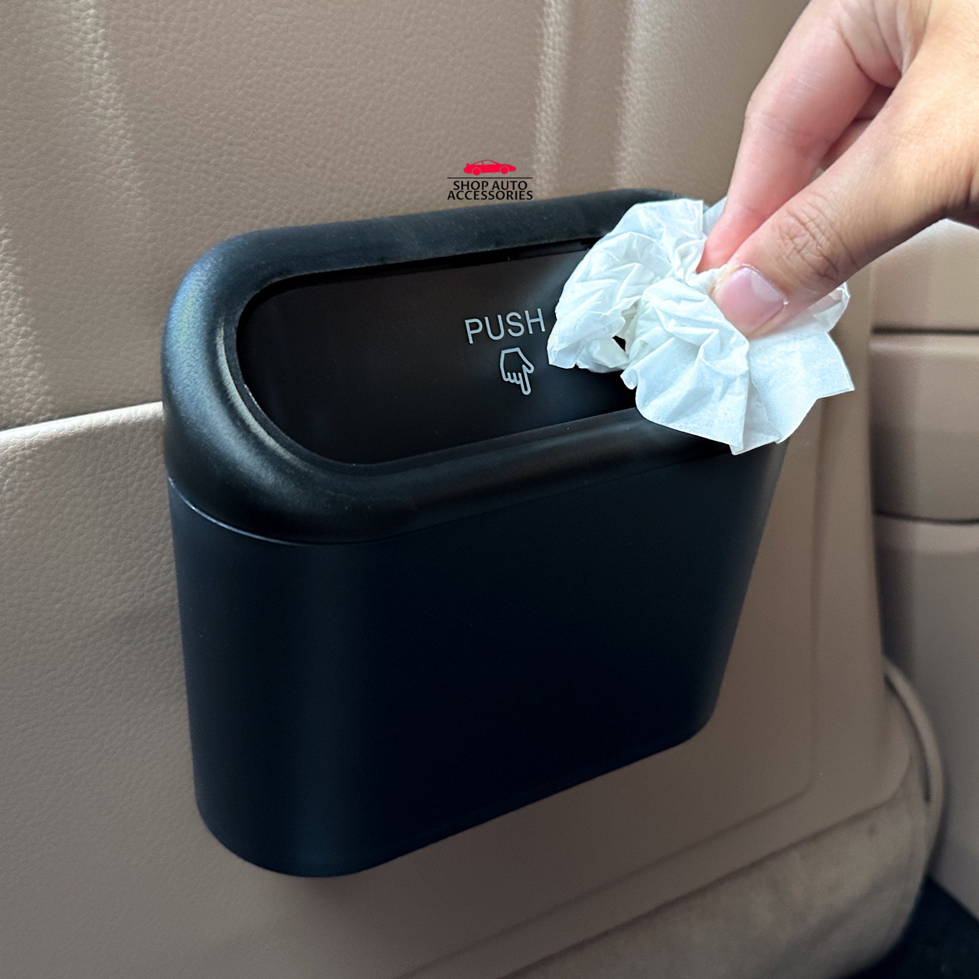 Cute Simple Mini Car Garbage Trash Can | Press Type Garbage Bin | Hanging Trash Can | Car Garbage Disposal | New Car Gift