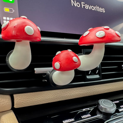 Set of 3 Cute Mushroom Air Vent Clip | Air Freshener Clip | Unique Car Accessory Gift | Car Charm | Home Decor | New Car Gift