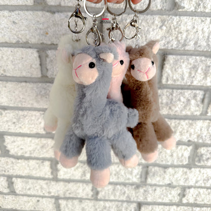 Cute Fluffy Alpaca Llama Keychain Car Charm | Cute Keyring Accessories for Women | Car Ornament | Animal Car Decor | New Car Gift