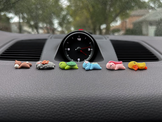 Set of 6 Cute Mini Animals Car Dashboard Accessory | Little Duck Car Ornament | Unique Car Accessory Gift | Car Charm | New Car Gift