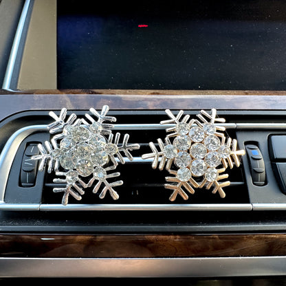 CLEARANCE Cute Crystal Rhinestone Snowflake Air Vent Clip | Air Freshener Clip | Bling Car Accessories | Cute Car Accessory