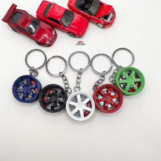 3D JDM TE37 Style Wheel Tire Rim Keychain | Car Guy Gift | Boyfriend Gift | Car Accessory | Keychain Accessory For Him | New Car Gift