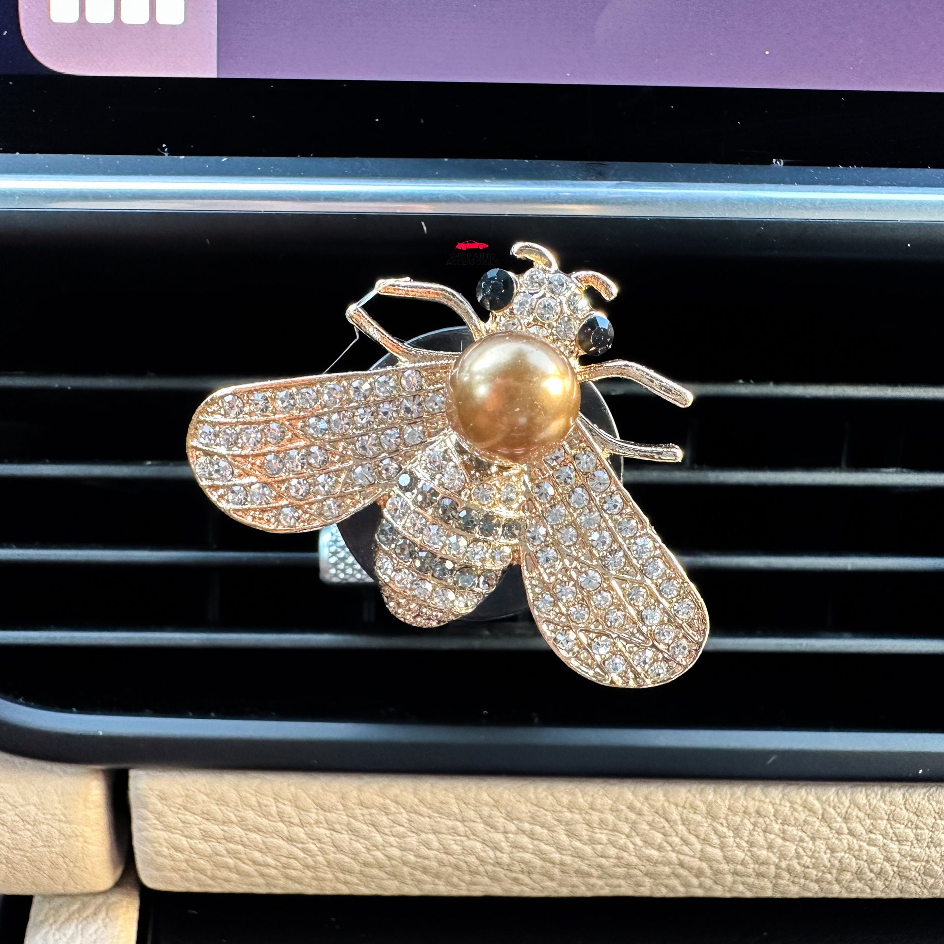 Cute Crystal Rhinestone & Pearl Bee Air Vent Clip | Air Freshener Clip | Bling Car Accessories | Cute Car Accessory | New Car Gift