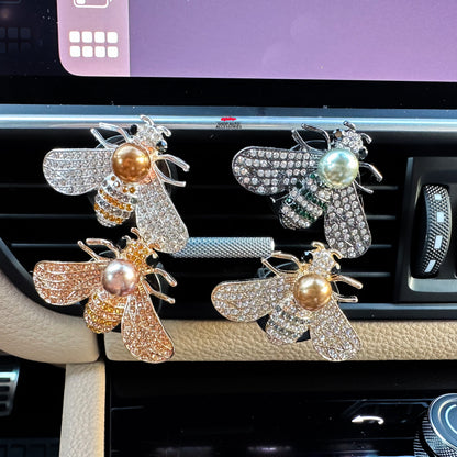 Cute Crystal Rhinestone & Pearl Bee Air Vent Clip | Air Freshener Clip | Bling Car Accessories | Cute Car Accessory | New Car Gift