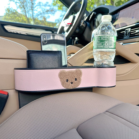 Set of 2 Cute Bear Car Gap Slit Storage Box | Car Organizer | Seat Gap Storage | Car Wallet Phone Holder | New Car Gift