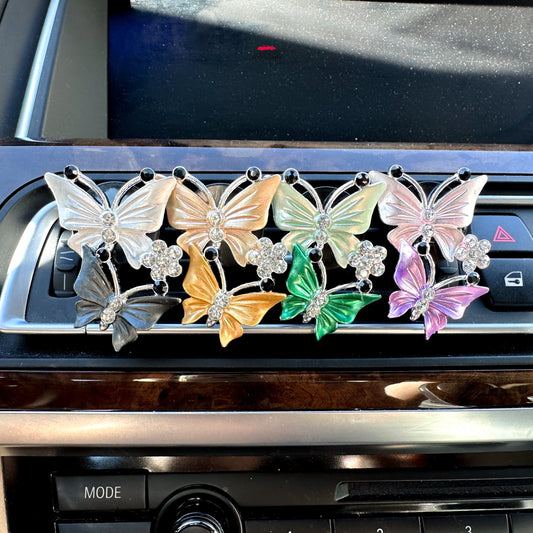 Cute Crystal Rhinestone Butterflies Air Vent Clip | Air Freshener Clip | Bling Car Accessories | Cute Car Accessory | New Car Gift